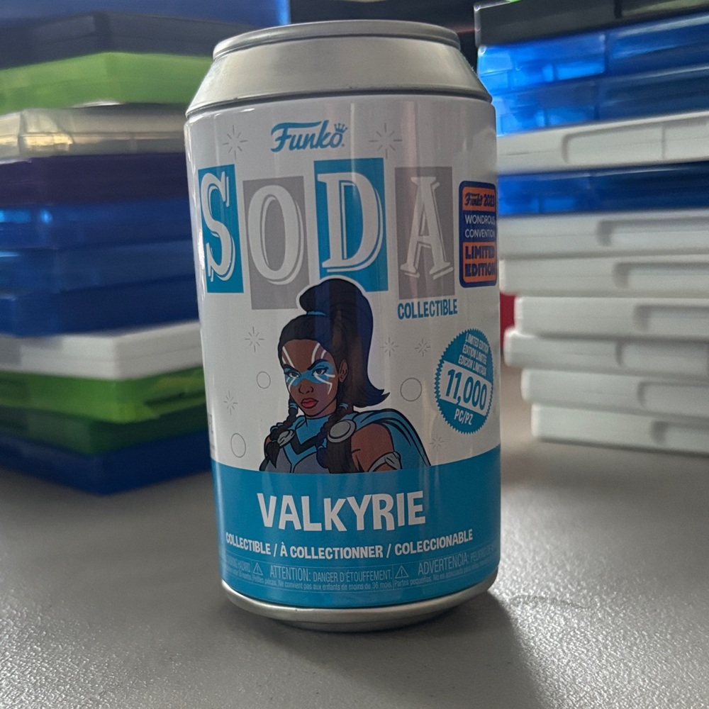 Funko Valkyrie Soda Can with Blue and White Design